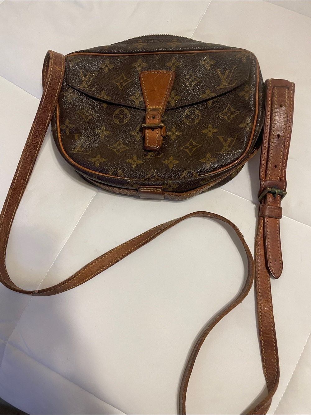 Louis Vuitton Monogram Canvas Crossbody in Dark Brown with Tan Trim